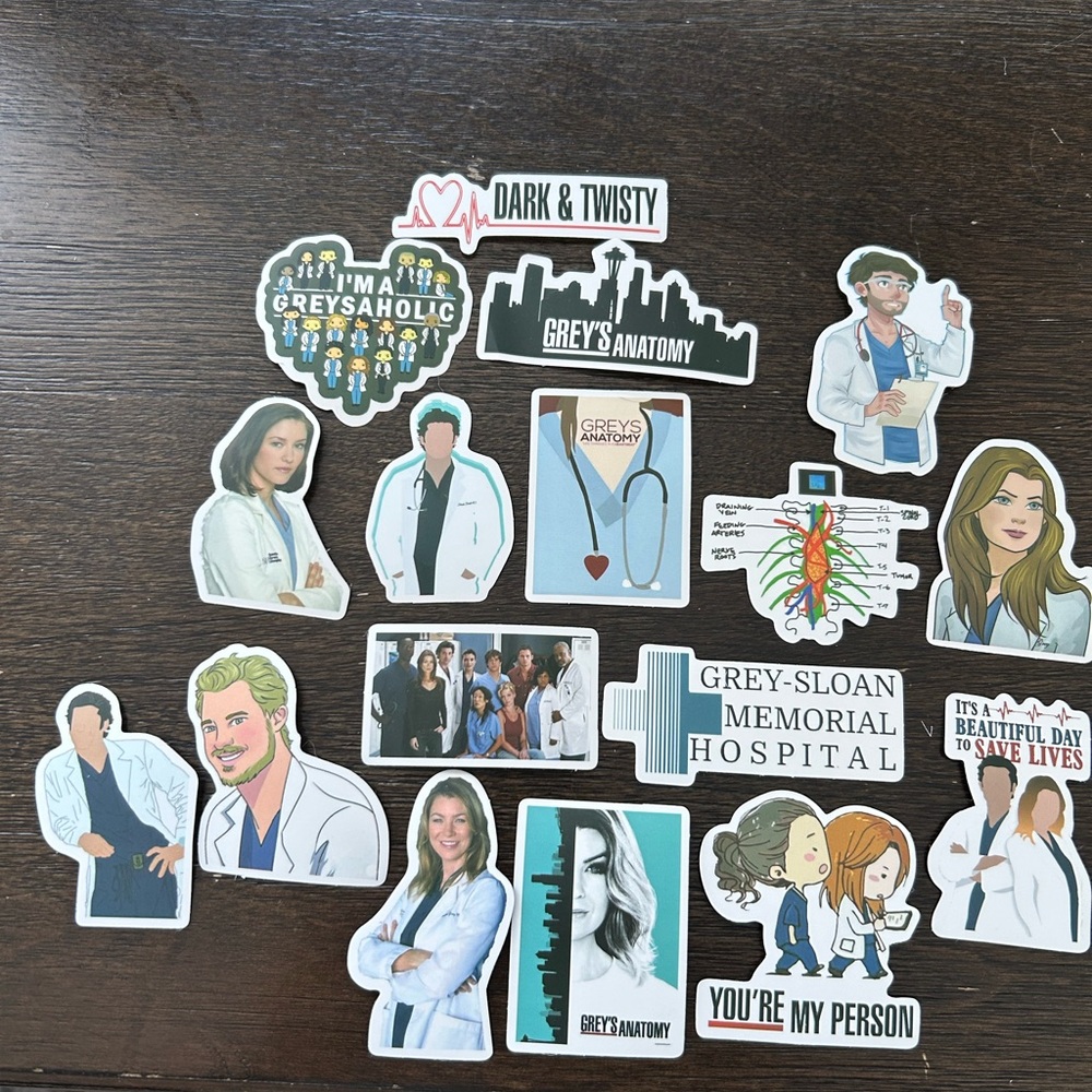 3/20$ Grey's Anatomy Sticker Pack - Mixed Colors (pack of 15)